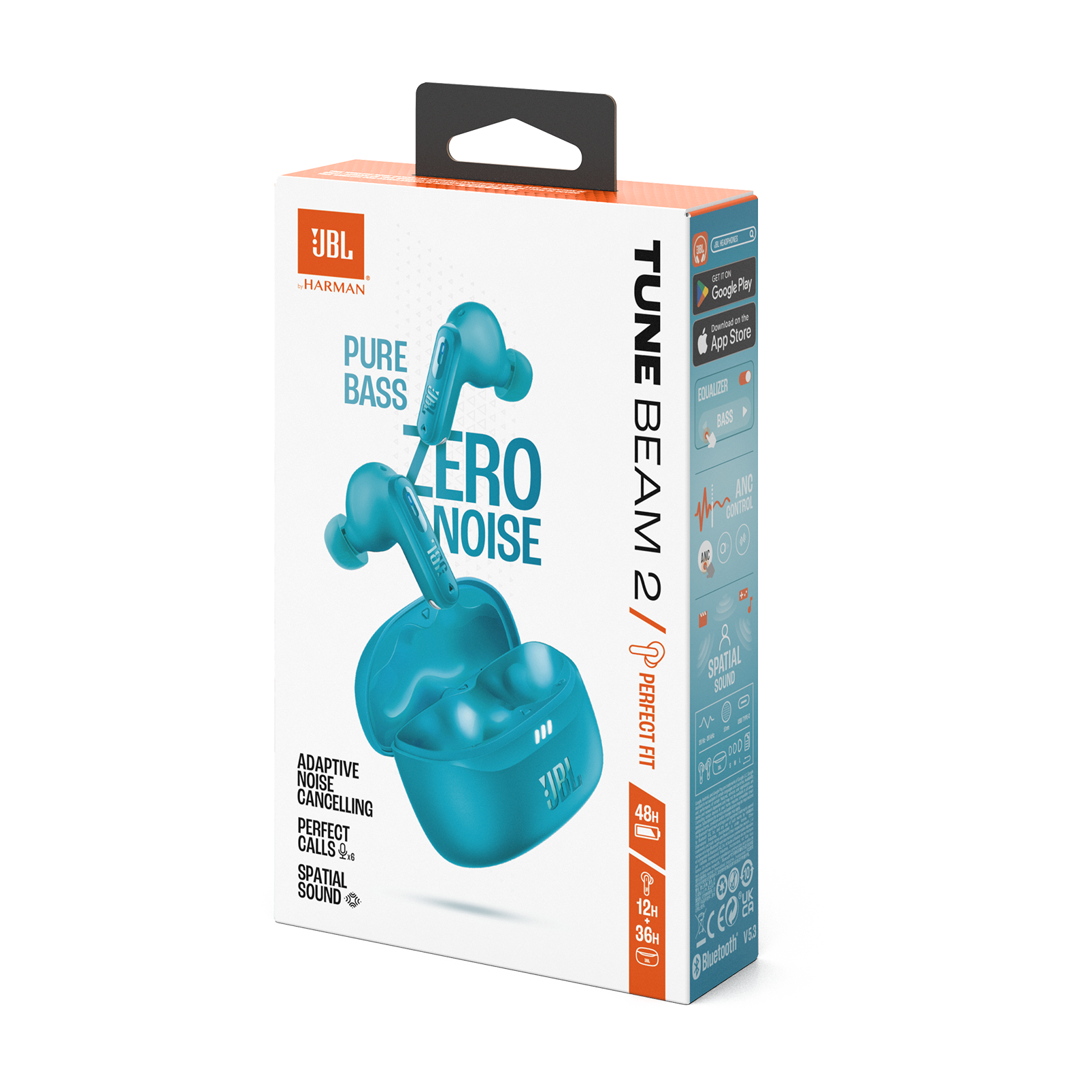 JBL Tune Beam 2 - Turquoise - True Wireless Noise Cancelling Earbuds - Detailshot 15